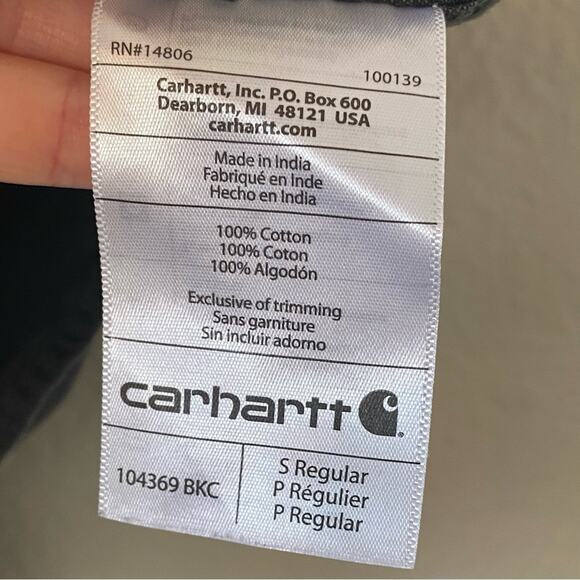 Carhartt Grey Loose Fit Button Up Casual Work Shirt Size Small - Picture 4 of 5